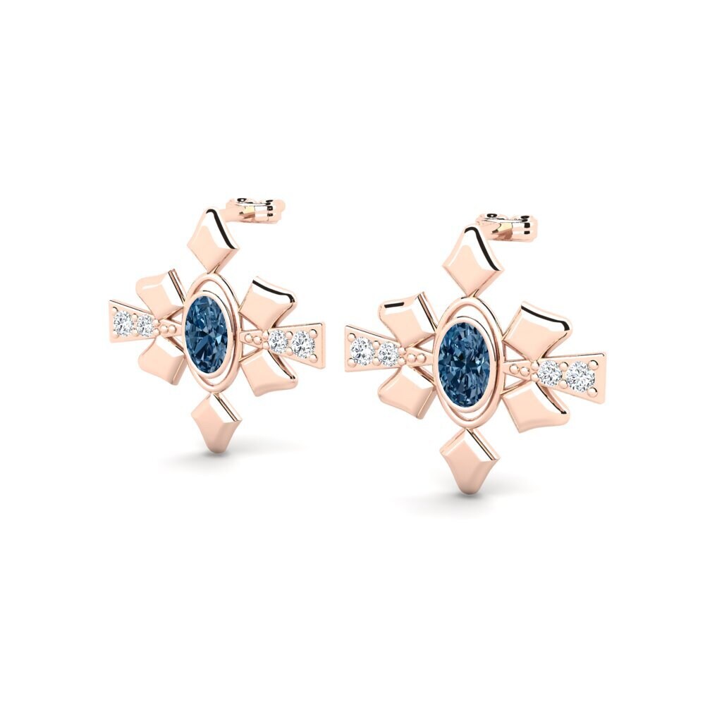 Ovalado Diamante Azul Pendiente de mujer Colligero
