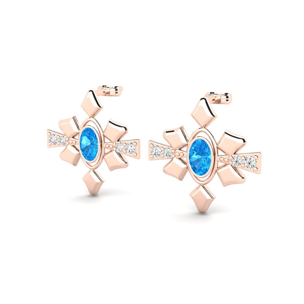 Oval Blue Topaz Earring Colligero