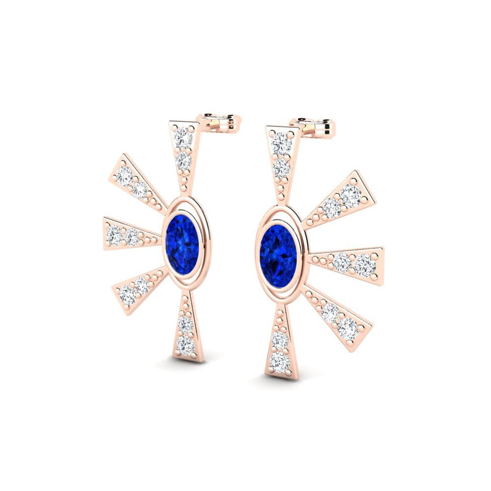 Oval Sapphire (Lab Created) Women's Earring Collisionel