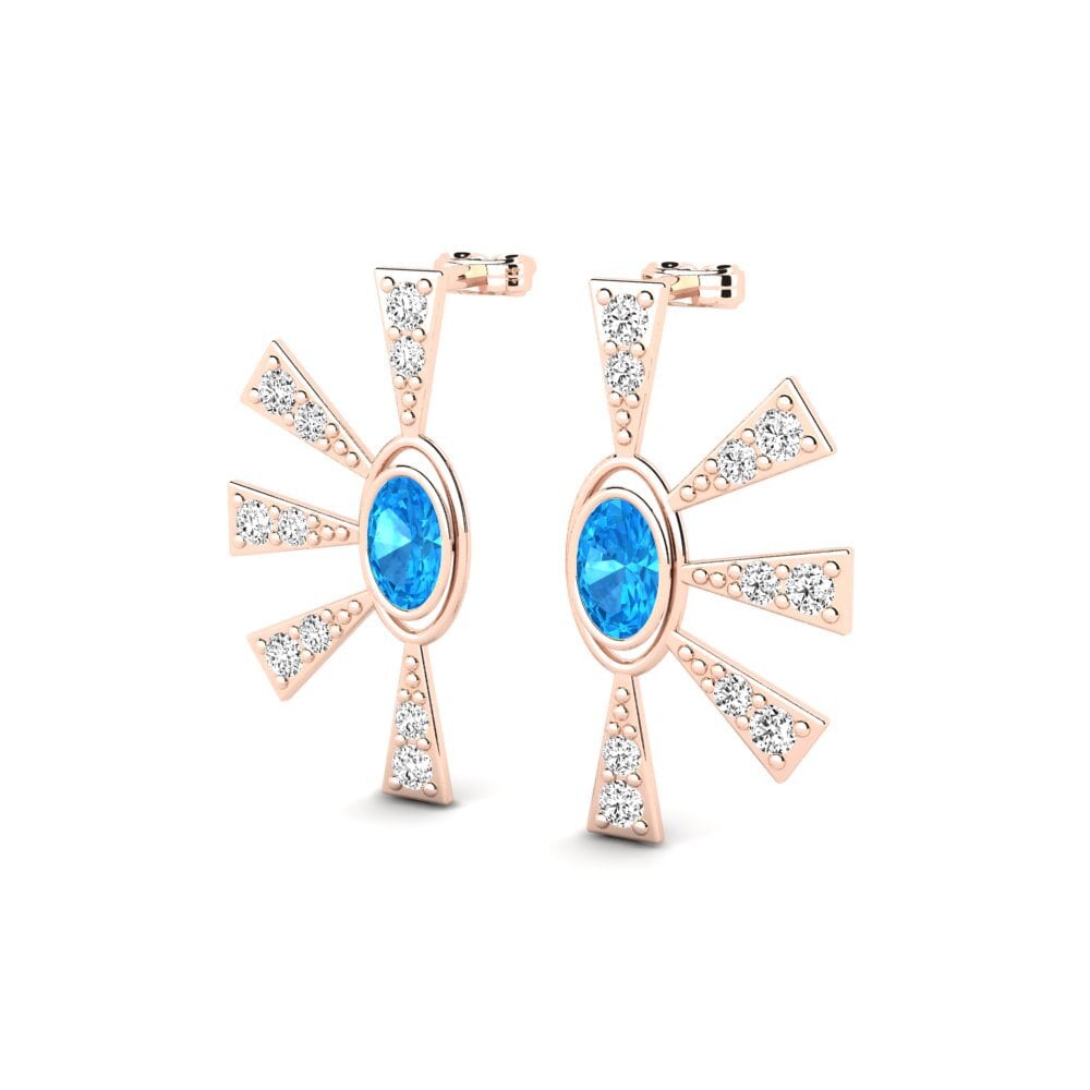 Oval Blue Topaz Earring Collisionel