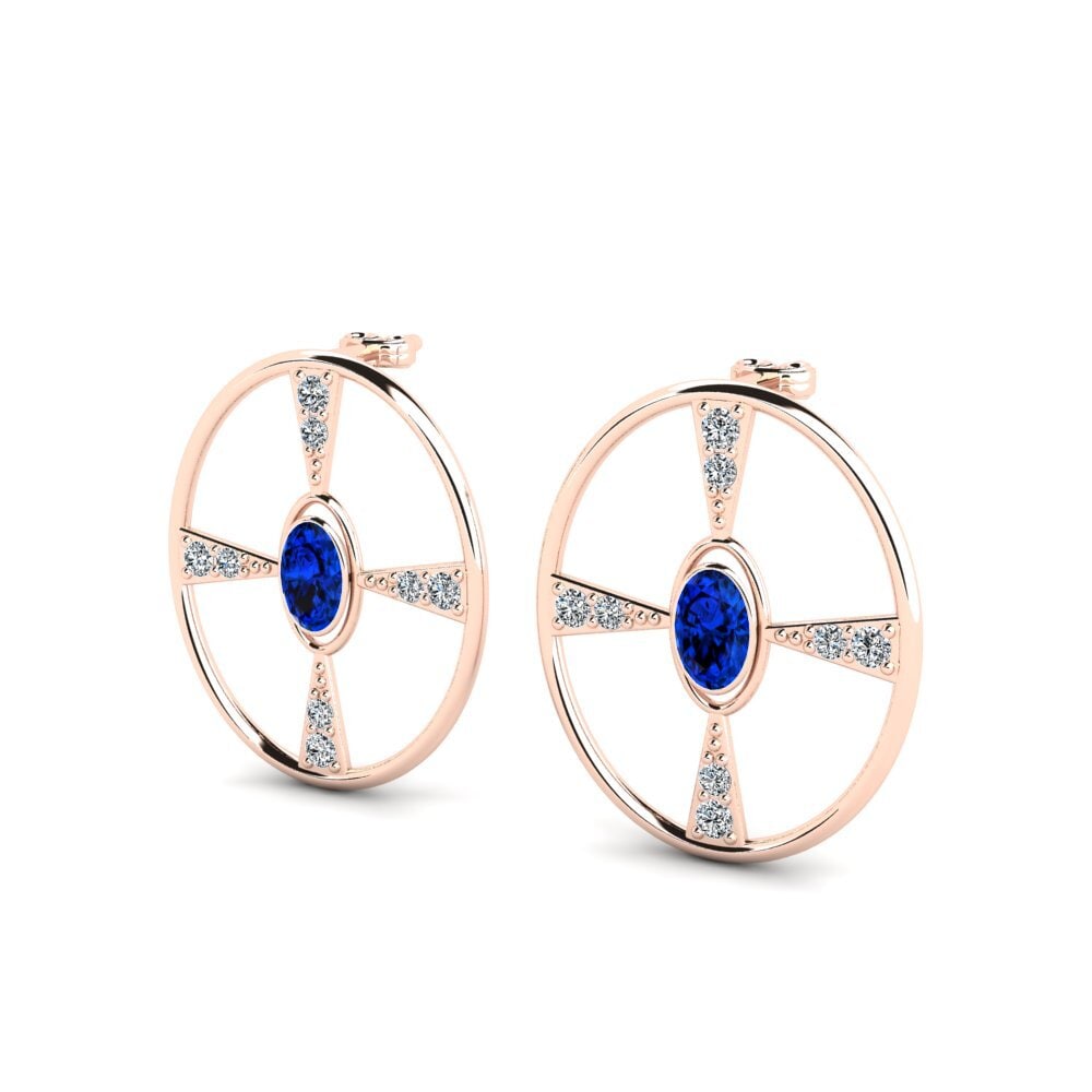 Oval Sapphire (Lab Created) Women's Earring Colloides