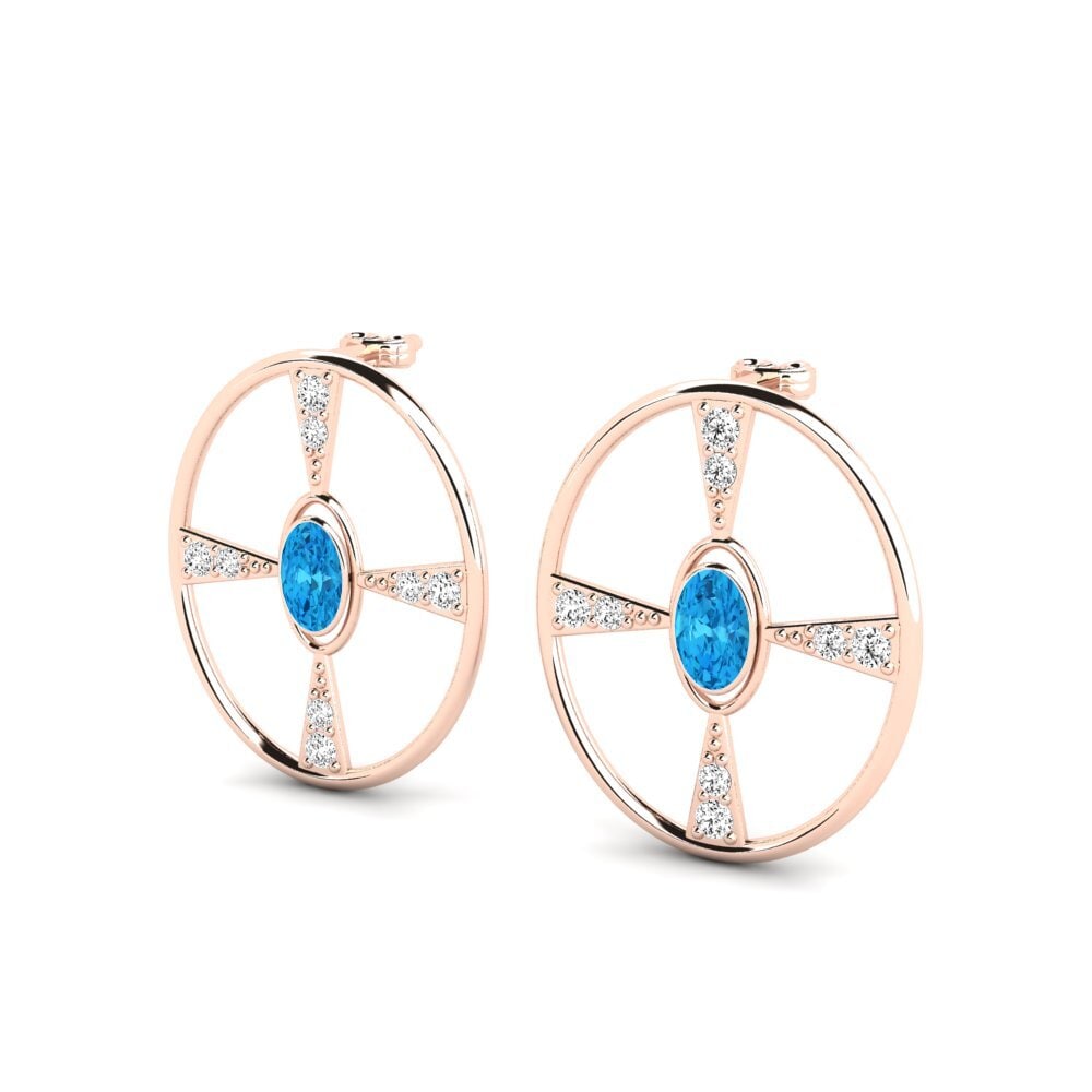 Oval Blue Topaz Earring Colloides