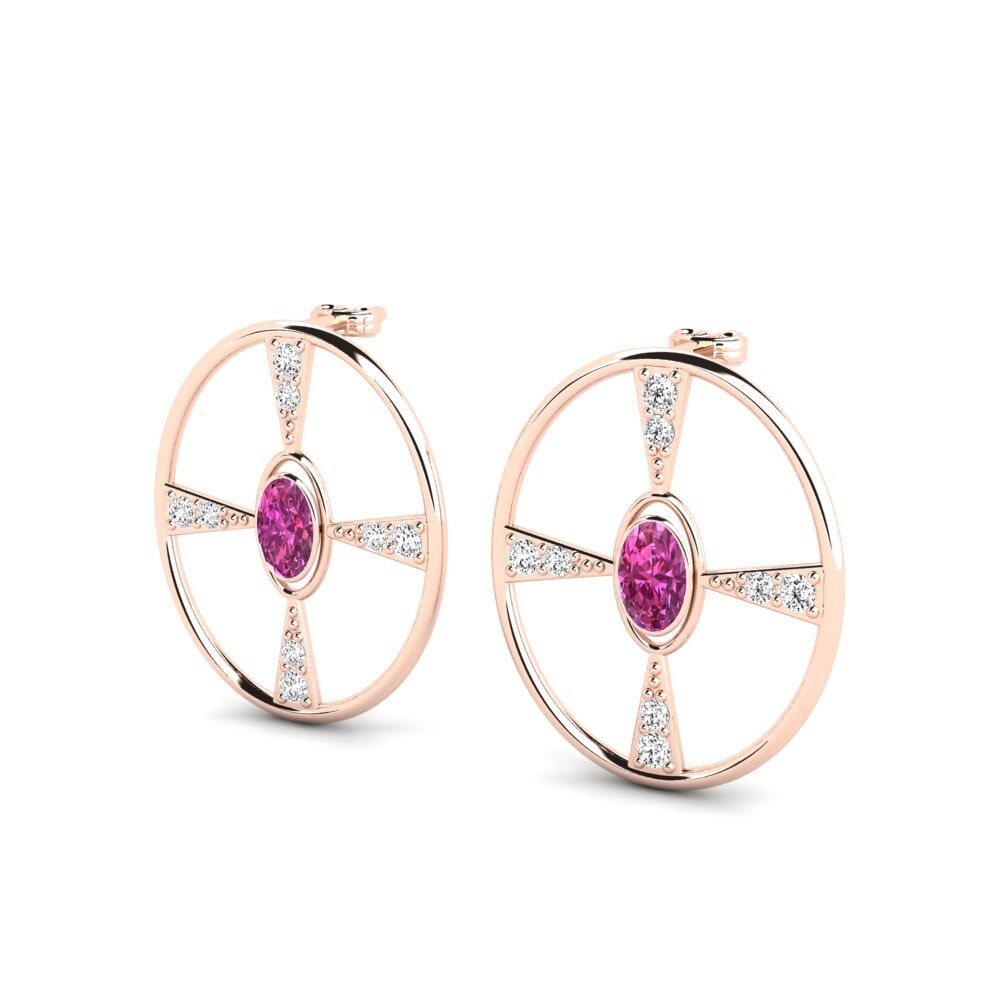 Ovaal Roze Topaas Dames Oorbellen Colloides