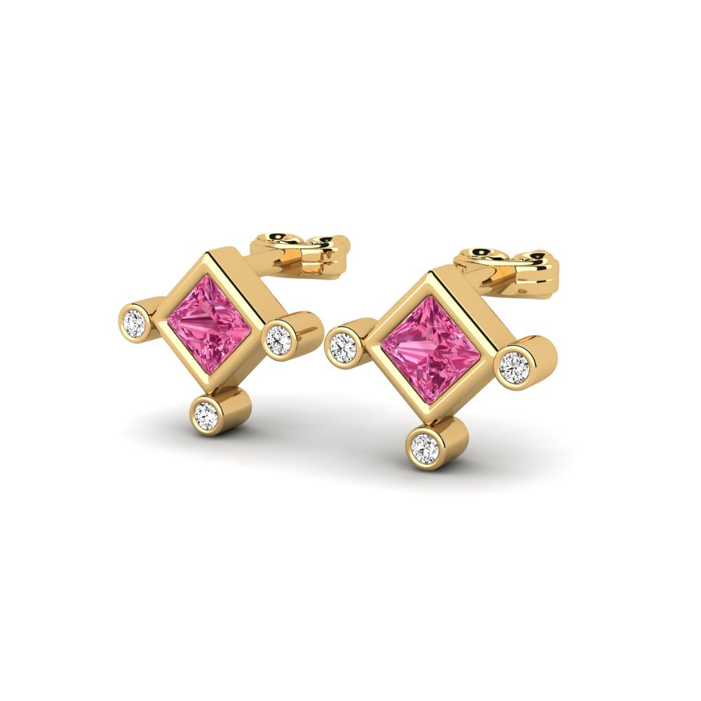 Princesa Turmalina rosa Pendiente de mujer Collyrel