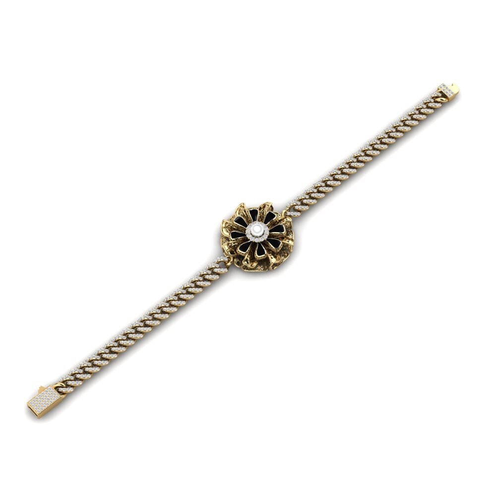 18k Oro Amarillo Diamante cultivado en laboratorio Pulsera de Mujer Colpako