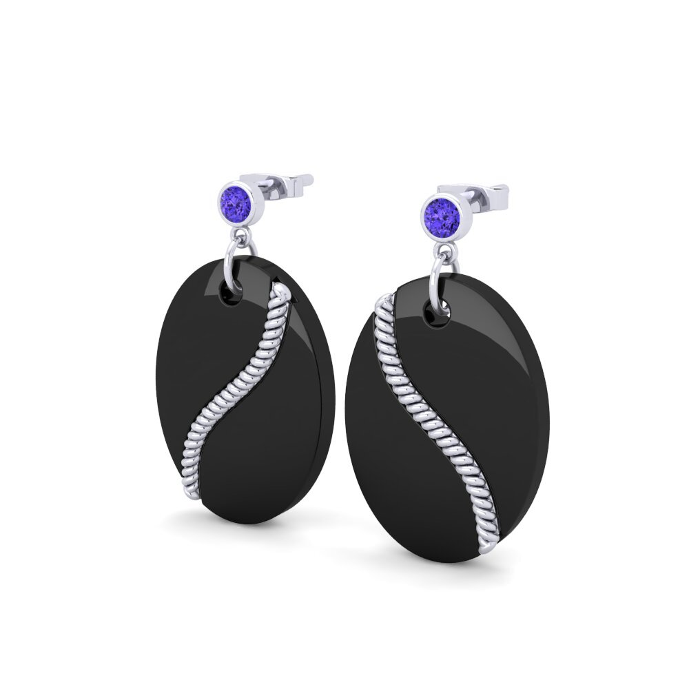 Platino 950 Tanzanita Pendiente de mujer Colsona