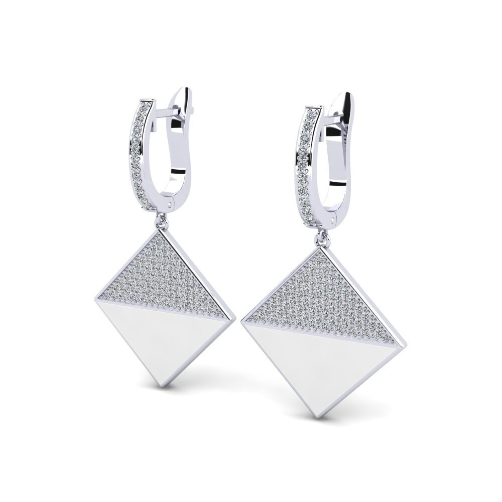 14k Oro Blanco Pendiente de mujer Colville