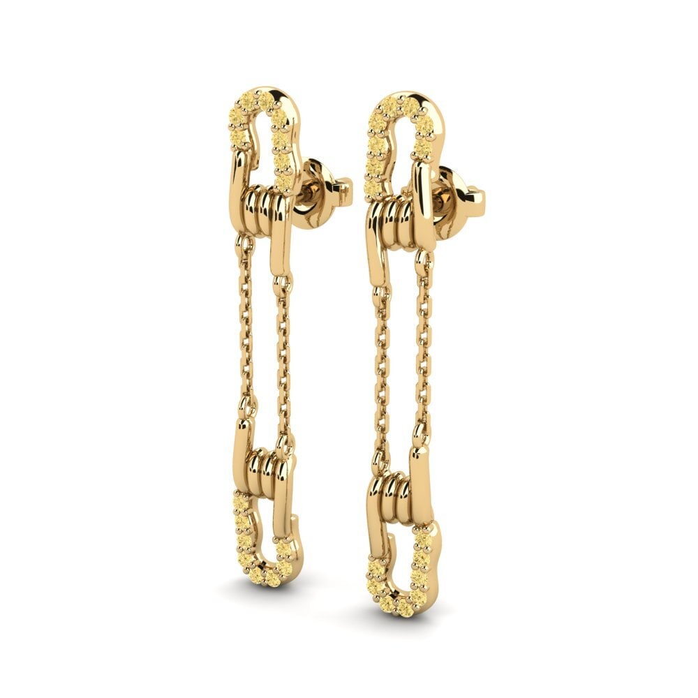 Diamante Amarillo Pendiente de mujer Comely
