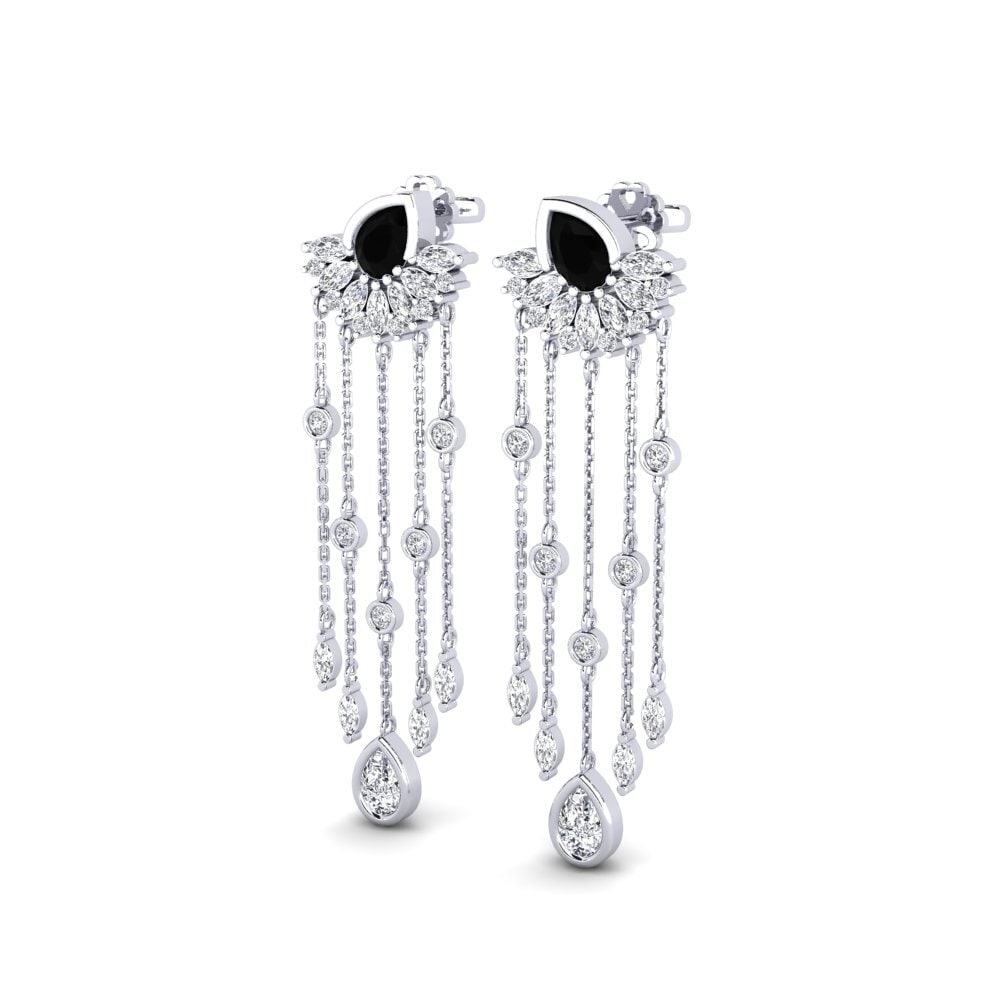 Saphir noir SYLVIE Boucles D'oreilles Composition