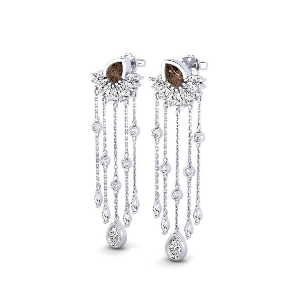 Quartz Fumé SYLVIE Boucles D'oreilles Composition
