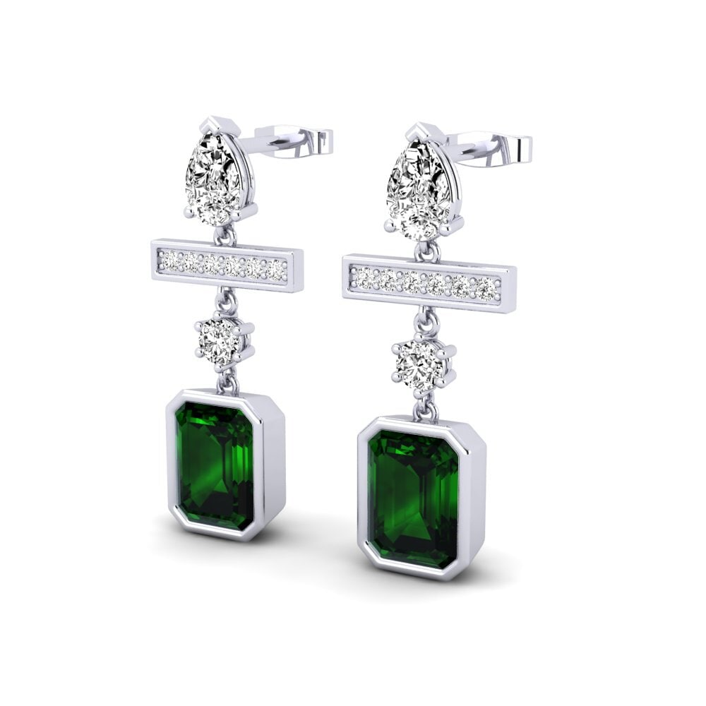 Đá Tourmaline Xanh / Bích tỷ Bông tai nữ Comprato