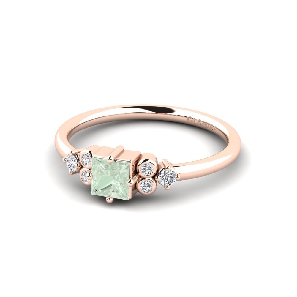 Green Amethyst Engagement Ring Compte