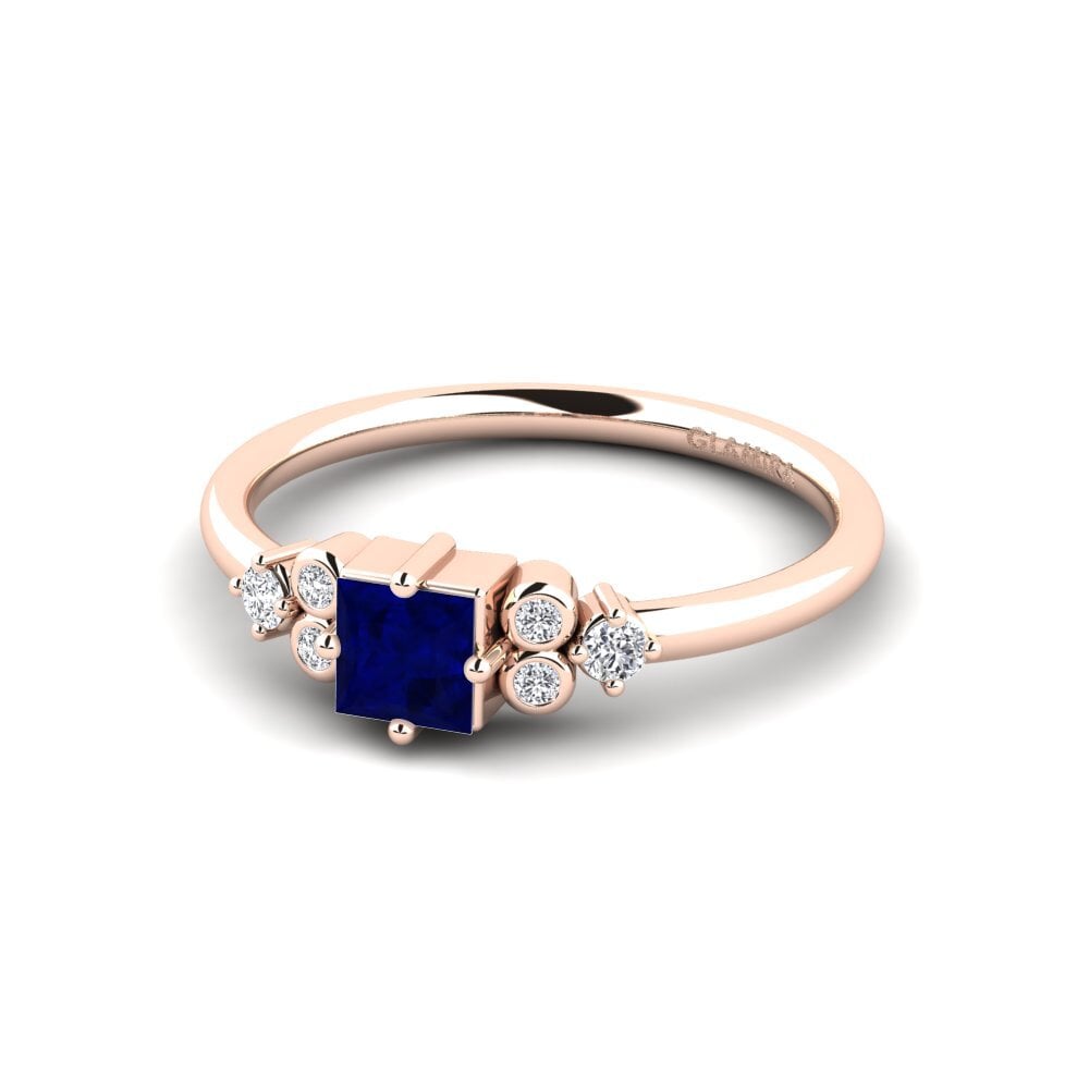 Princess Sapphire Engagement Ring Compte
