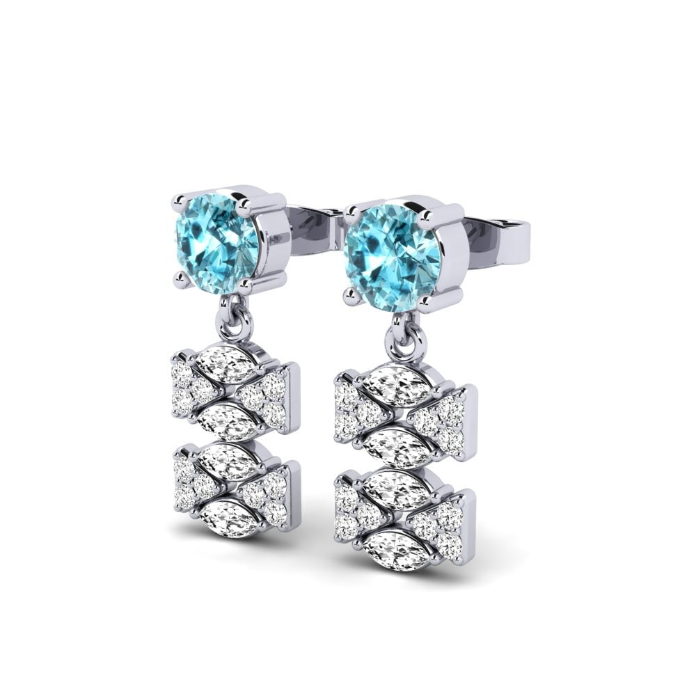 Zircon Bleu Boucle d'oreille femme Concade