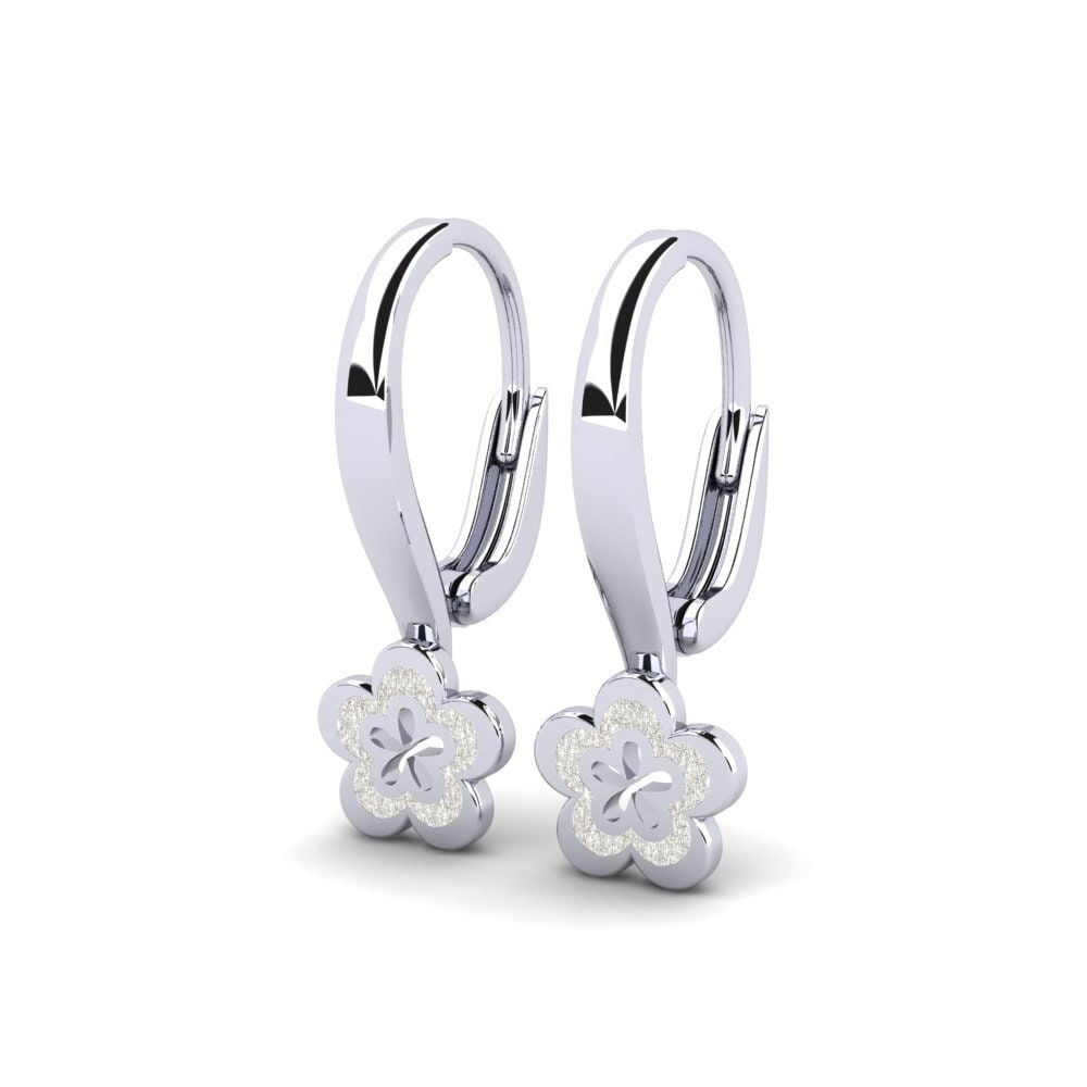 18k Oro Blanco Pendiente para Niño Conceptualize