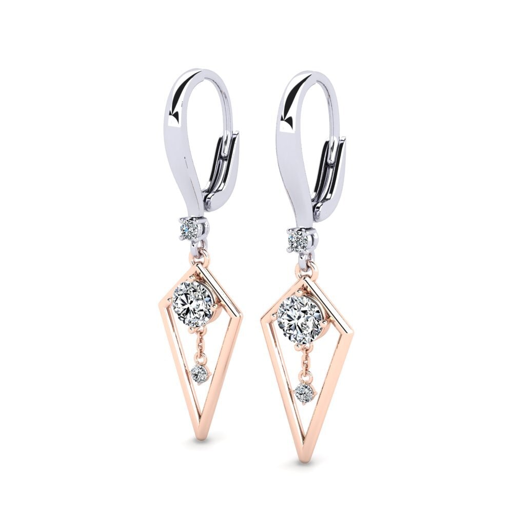 18ct Rose & White Gold Women's Earring Condemmed