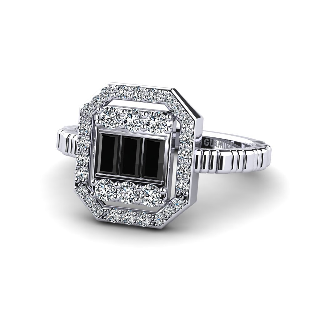 Black Diamond Engagement Ring Confront
