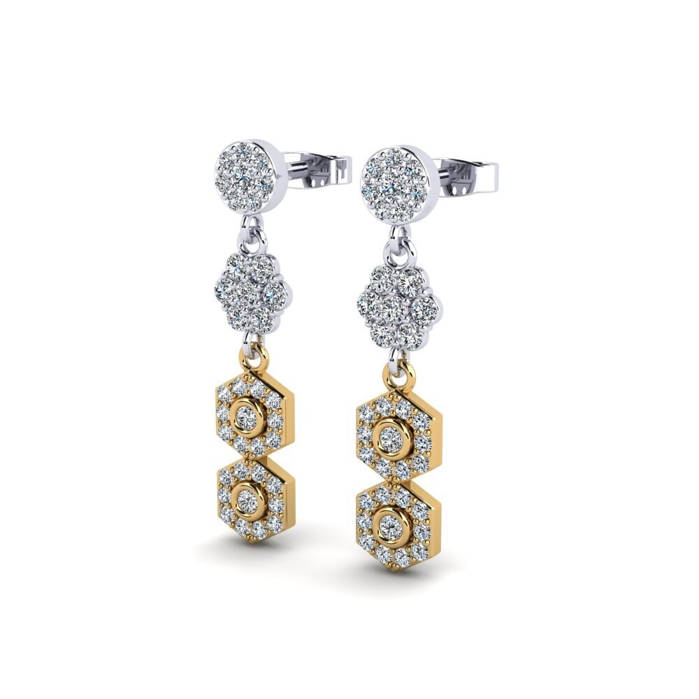 9k Oro Blanco & Amarillo Pendiente de mujer Conjurens