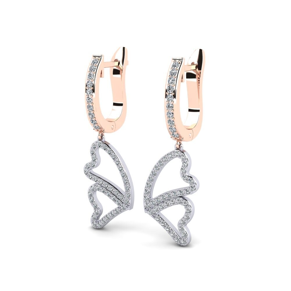14ct Rose / White Gold Women's Earring Connexen