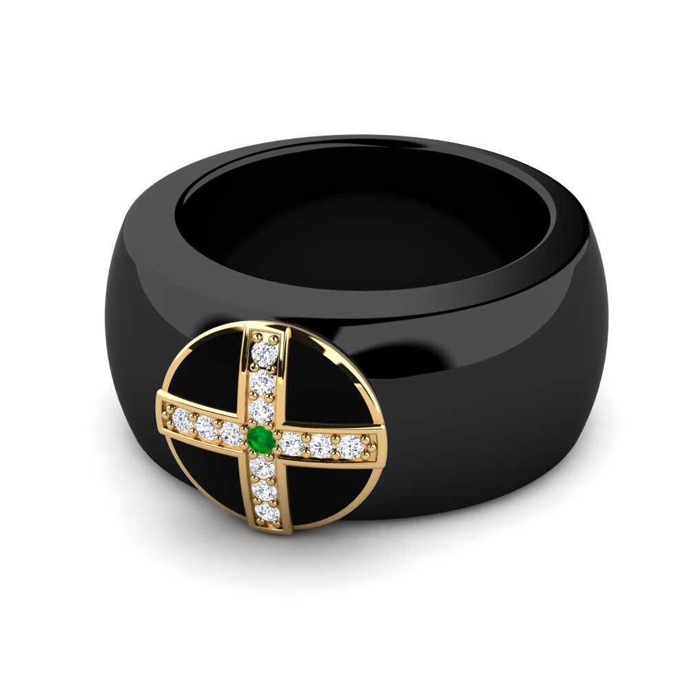 Ceramic Emerald Rings