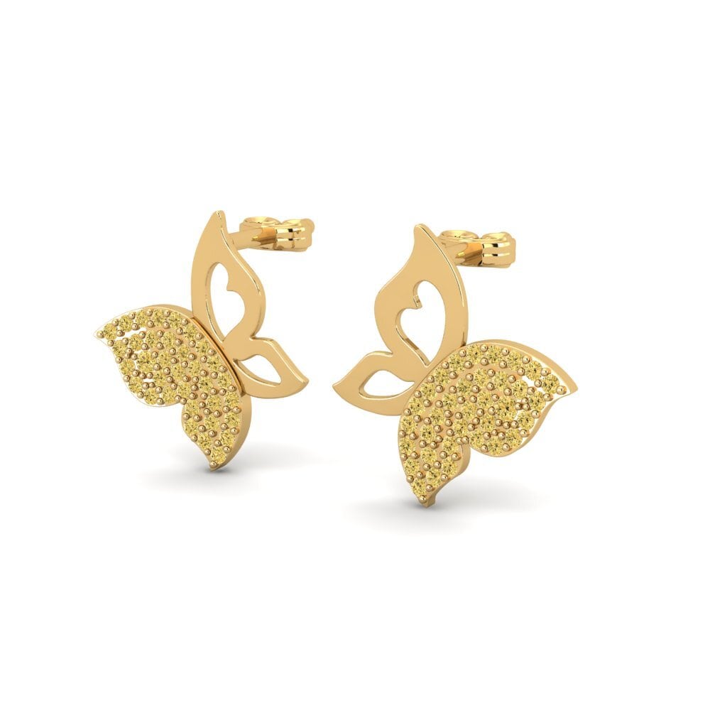 14ct Yellow Gold Yellow Diamond Kid's Earring Convolera