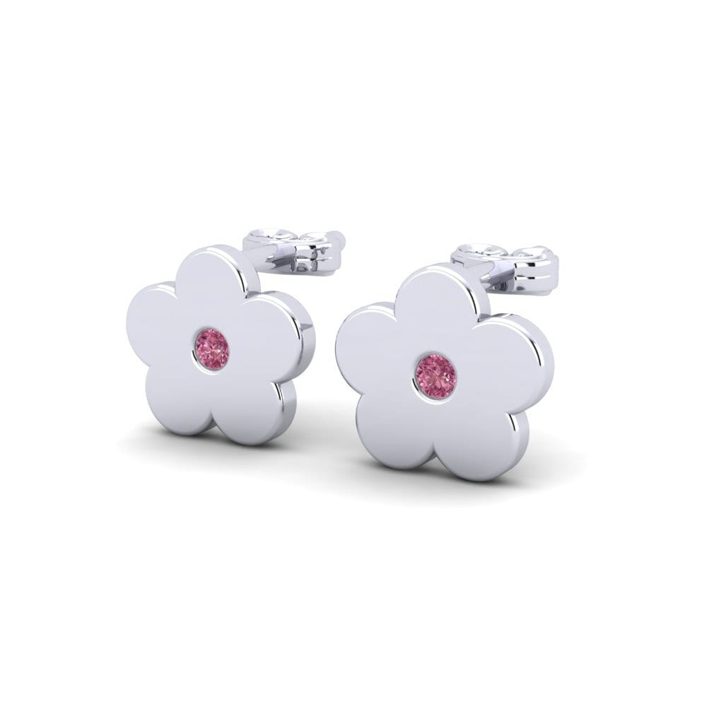 18k White Gold Rhodolite Garnet Kid's Earring Copieura