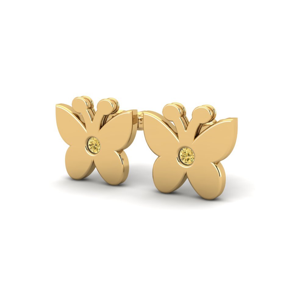 14ct Yellow Gold Yellow Diamond Kid's Earring Copinera