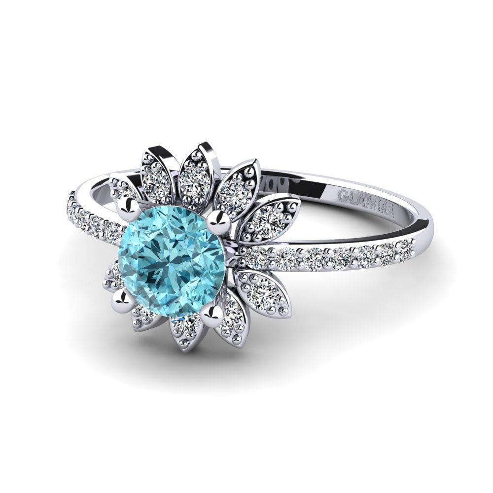 Blue Zircon Women's Ring Coqu
