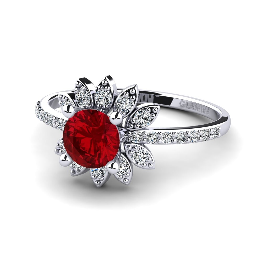 Red Zirconia Women's Ring Coqu