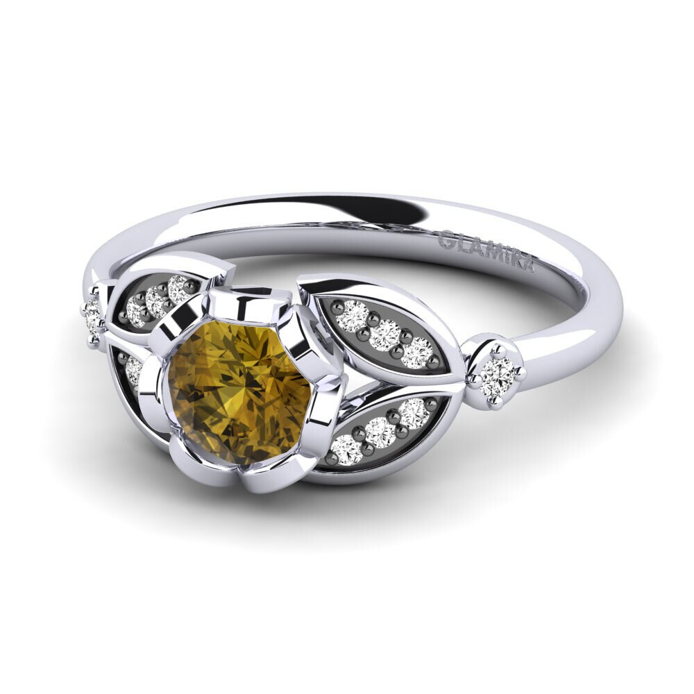 Circón Marrón Anillo de compromiso Coralee