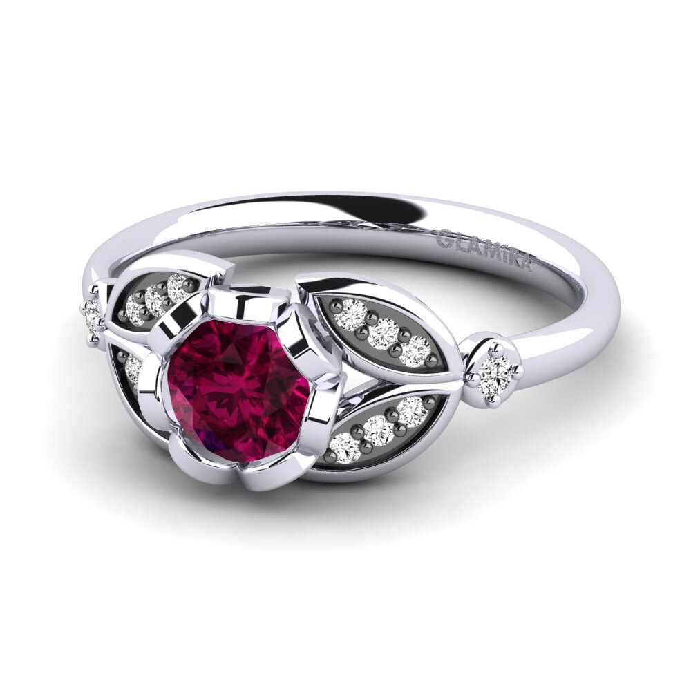 Granate Rhodolite Anillo de compromiso Coralee