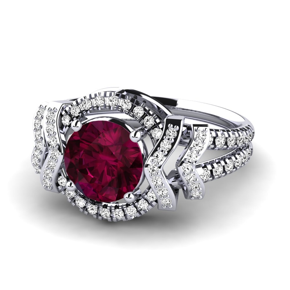 Granate Rhodolite Anillo de compromiso Coralie