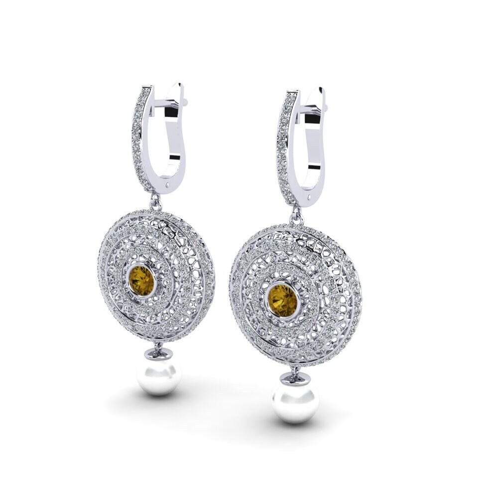 9ct White Gold Brown Zircon Women's Earring Cordagel