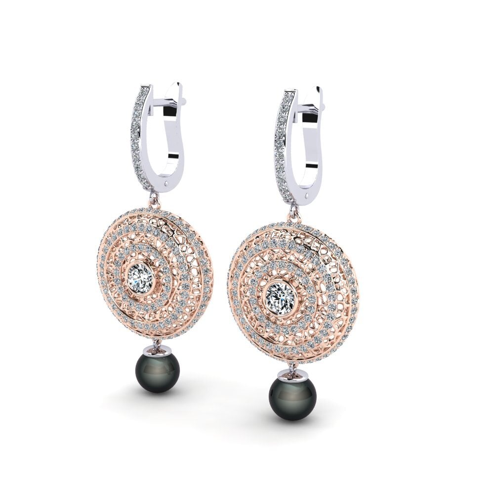 14ct Rose / White Gold Women's Earring Cordagel