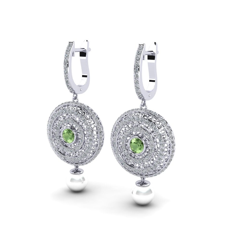 14ct White Gold Green Sapphire Women's Earring Cordagel