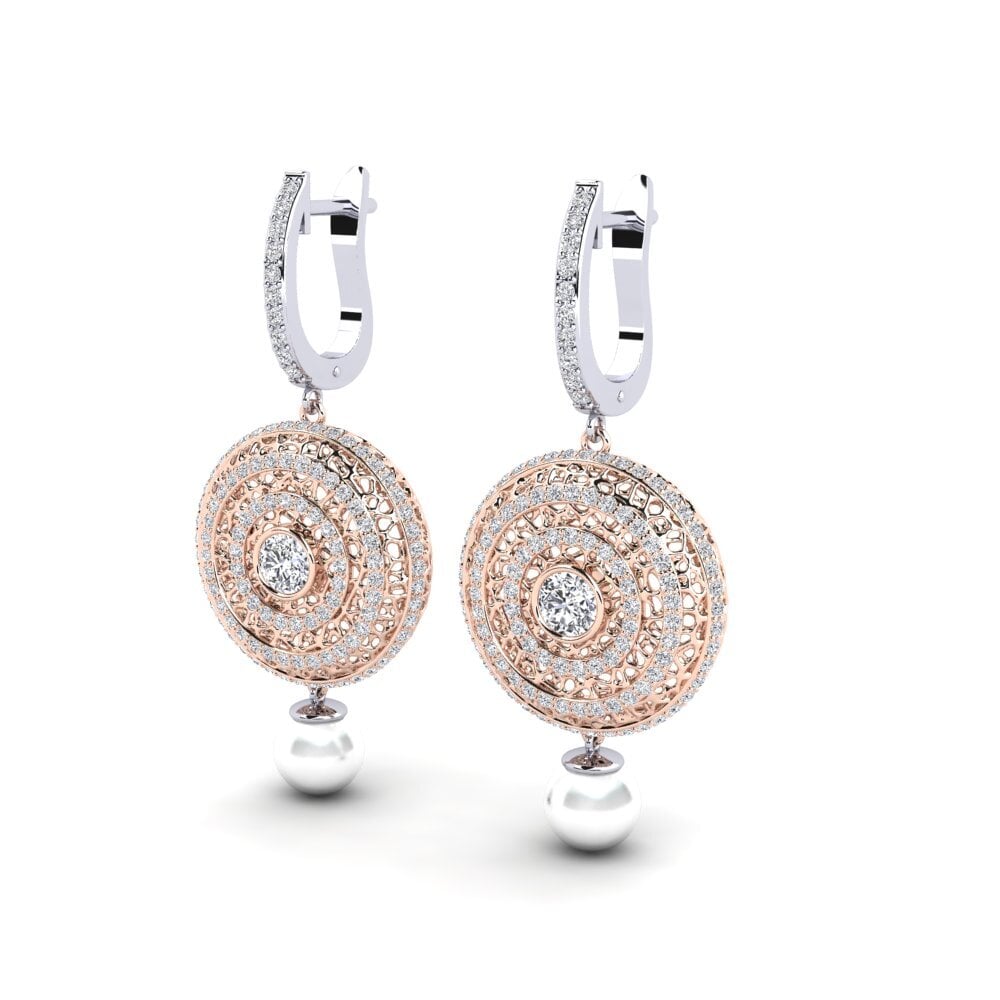 9ct Rose & White Gold Lab Grown Diamond Women's Earring Cordagel