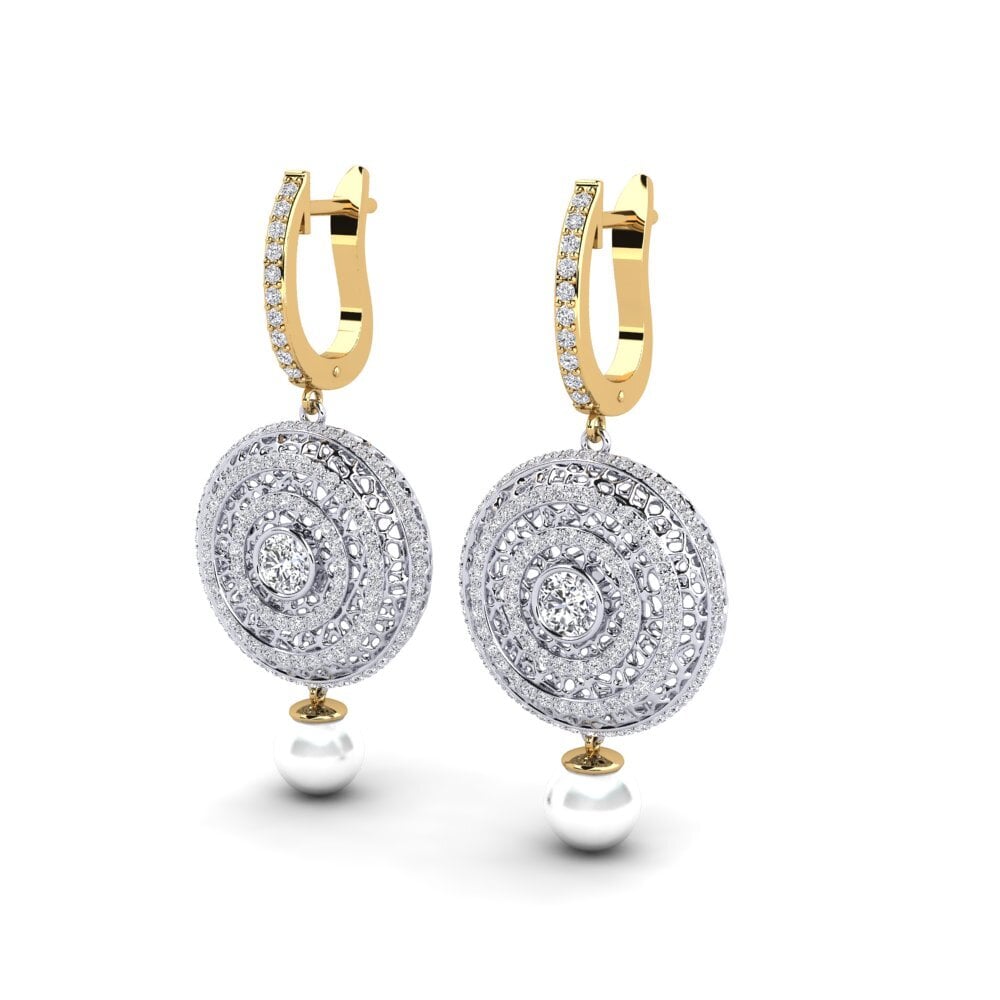 18ct White & Yellow Gold Lab Grown Diamond Women's Earring Cordagel
