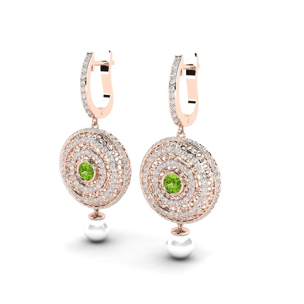 14k Oro Rosa Peridoto Pendiente de mujer Cordagel