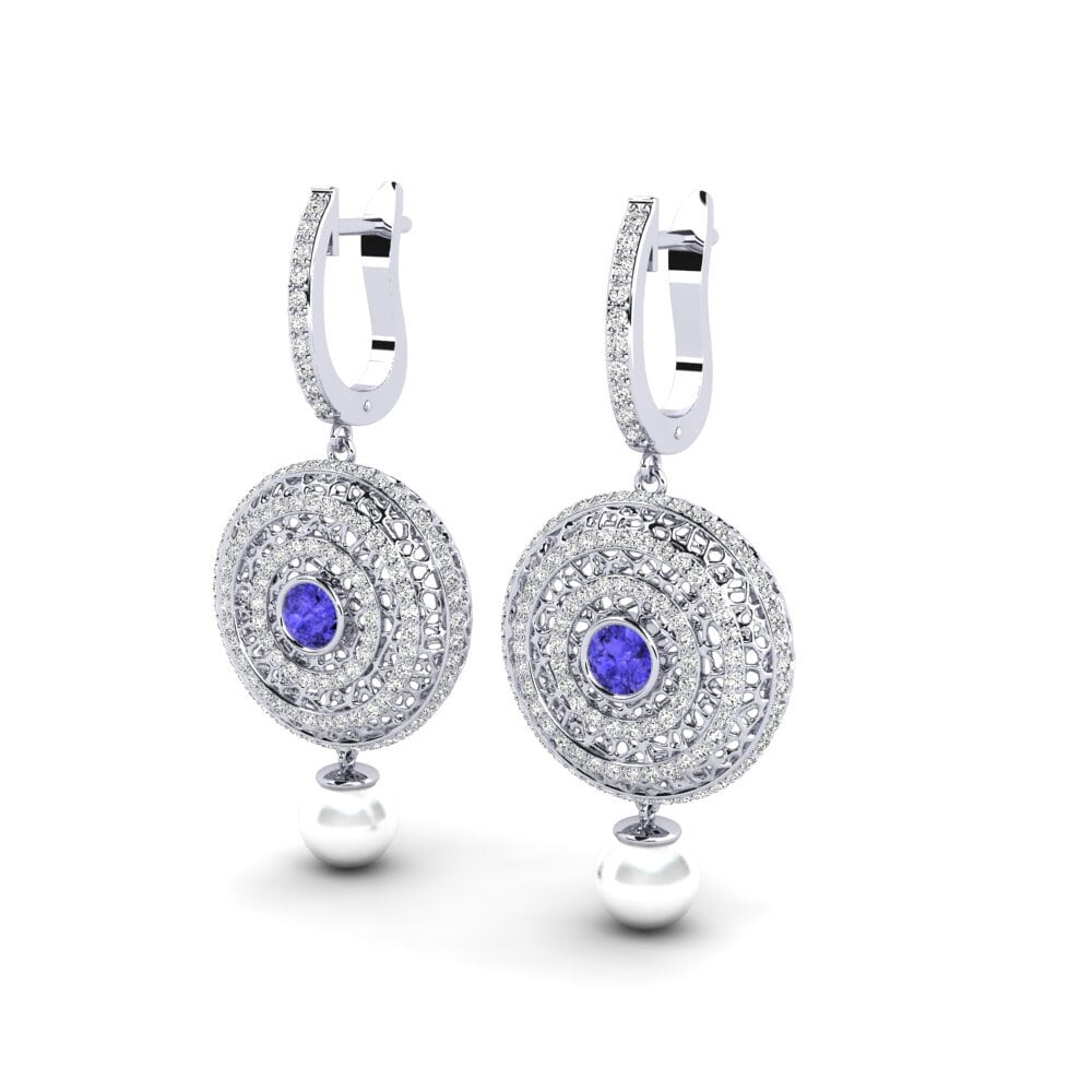 Plata 925 Tanzanita Pendiente de mujer Cordagel