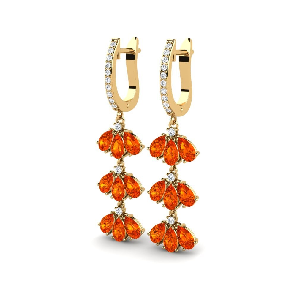 Orange Sapphire Women's Earring Cordelette