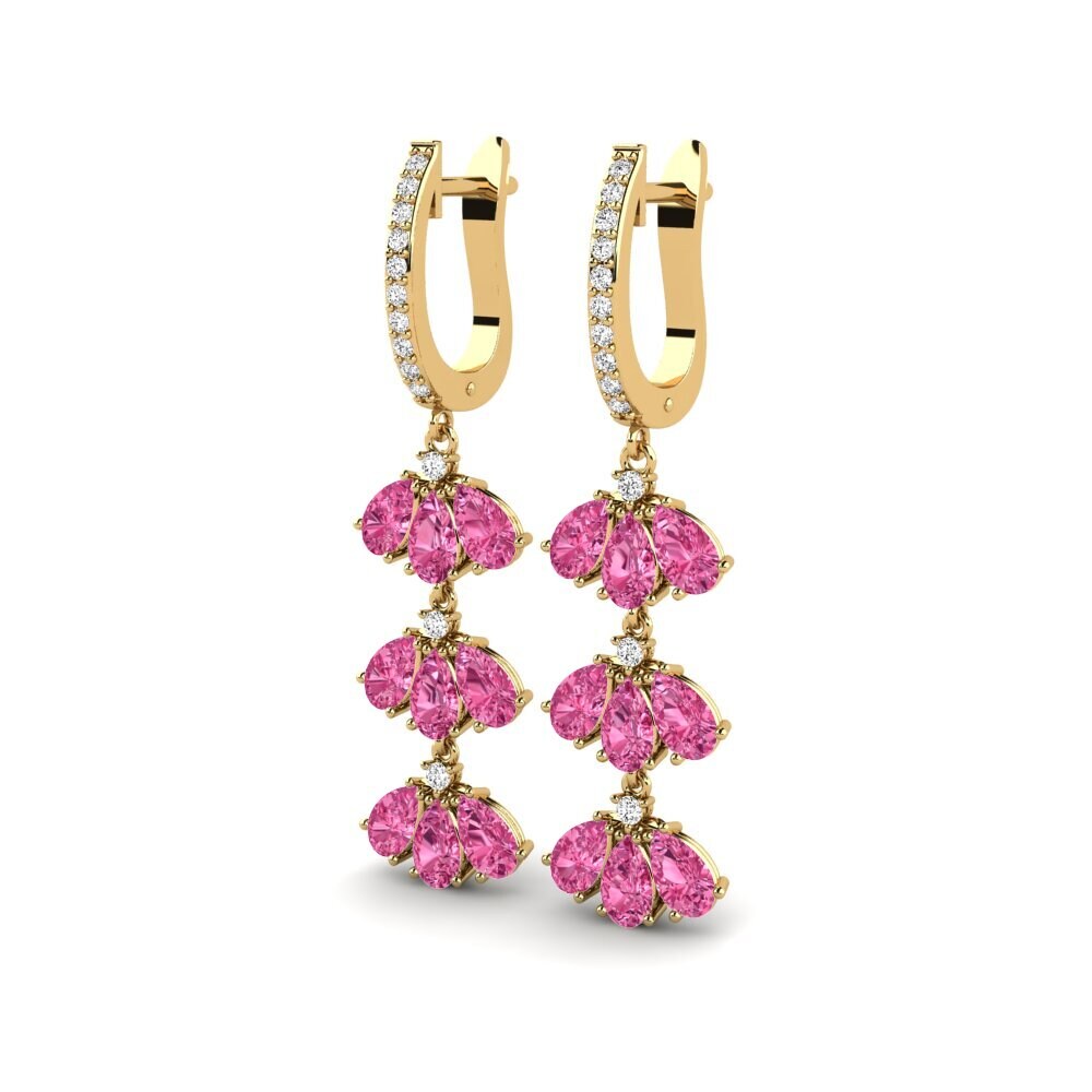 Turmalina Rosa Brincos Feminino Cordelette