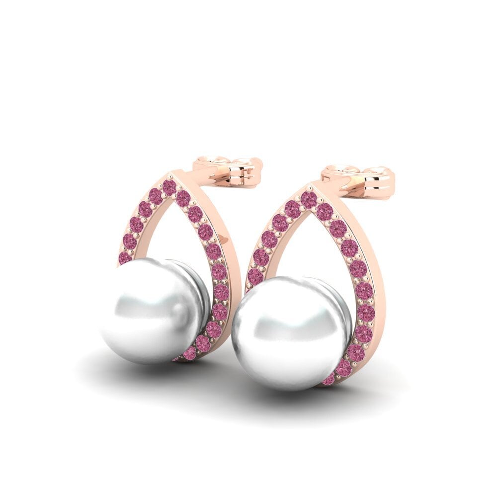 14k Oro Rosa Granate Rhodolite Pendiente de mujer Cormag