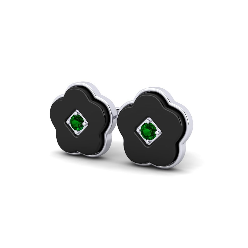 White Silver Green Zirconia Women's Earring Cornelius