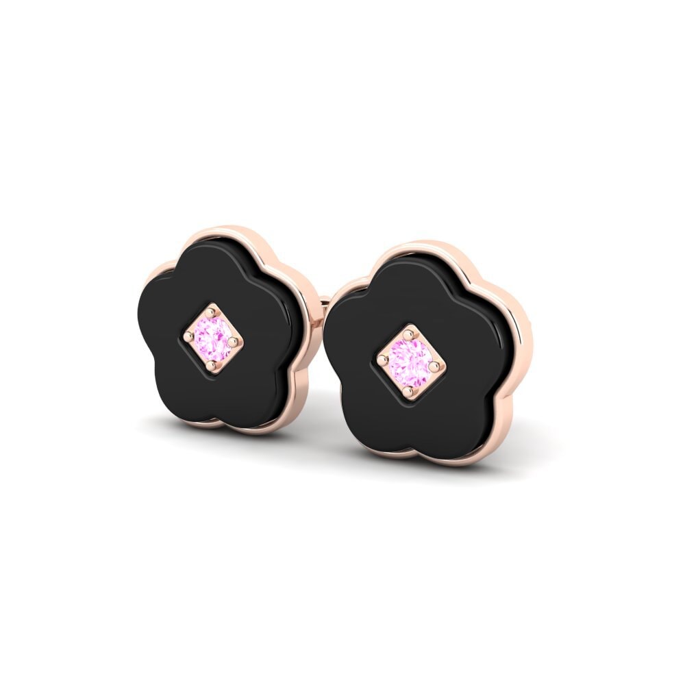14k Oro Rosa Zafiro Rosado Pendiente de mujer Cornelius