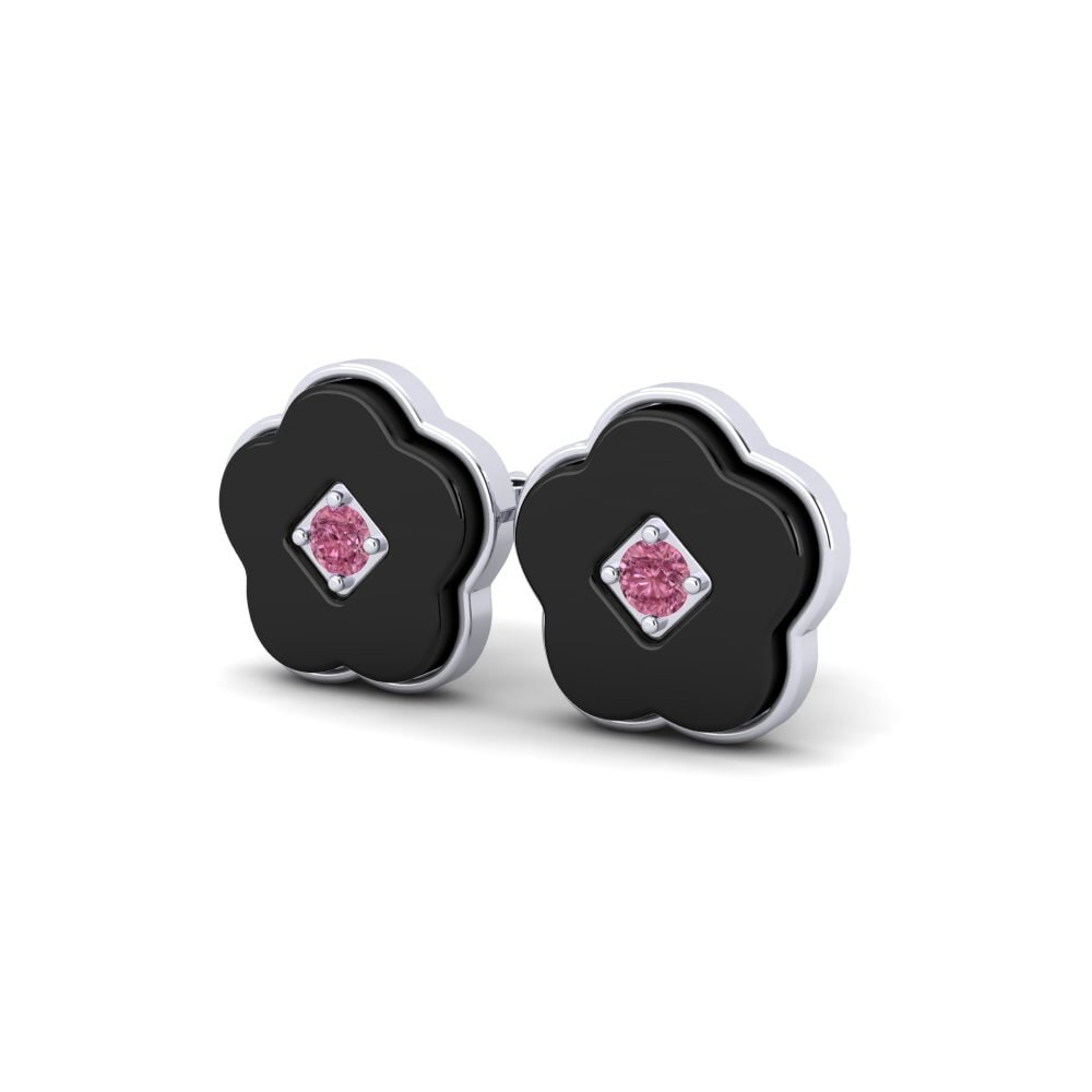 Platino 950 Granate Rhodolite Pendiente de mujer Cornelius