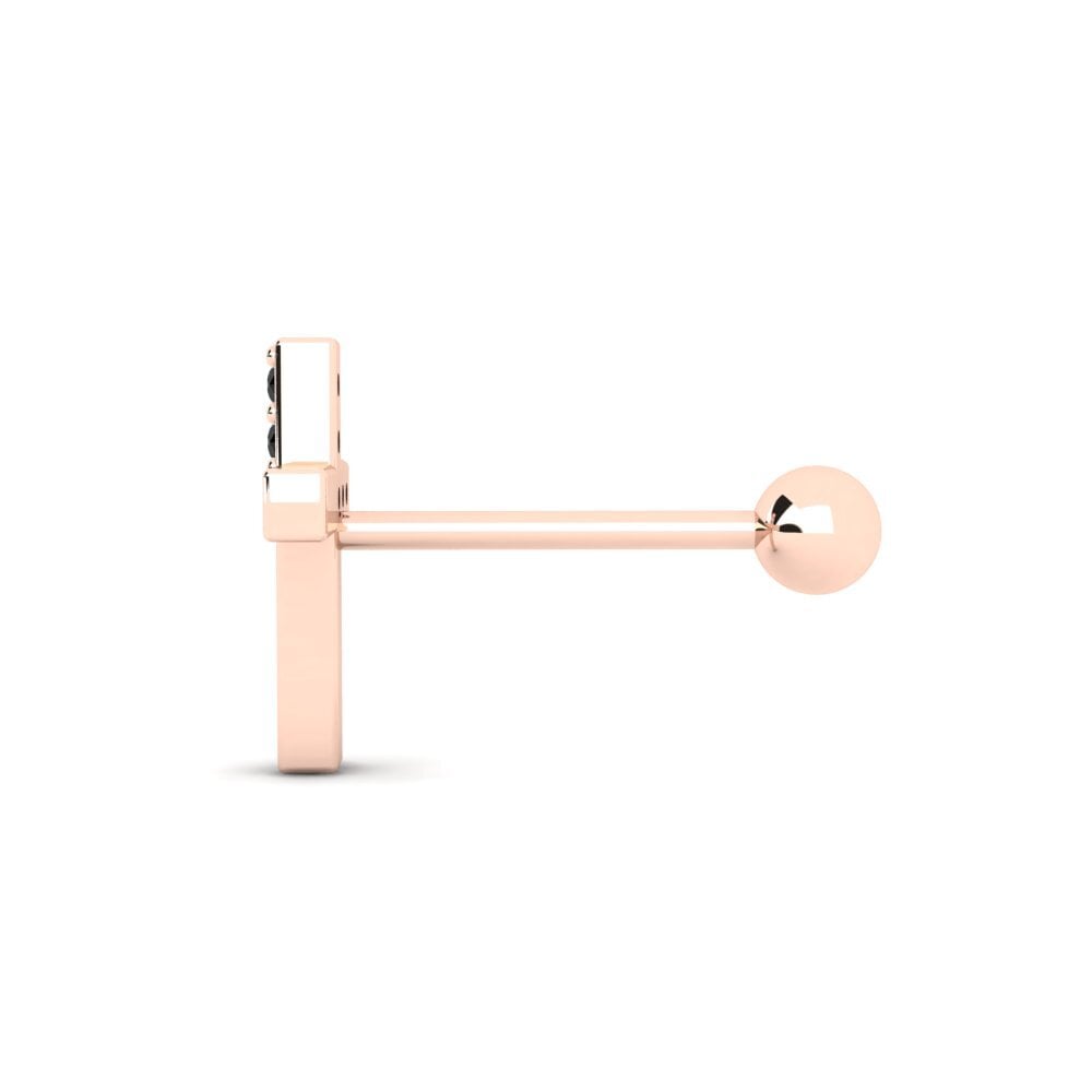 18ct Rose Gold Black Onyx Men's Piercing Corouge