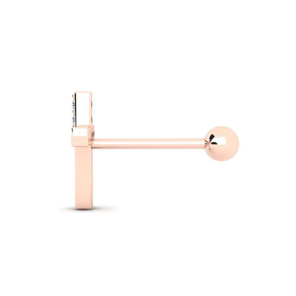 18k Oro Rosa Diamante Piercing oreja hombre Corouge