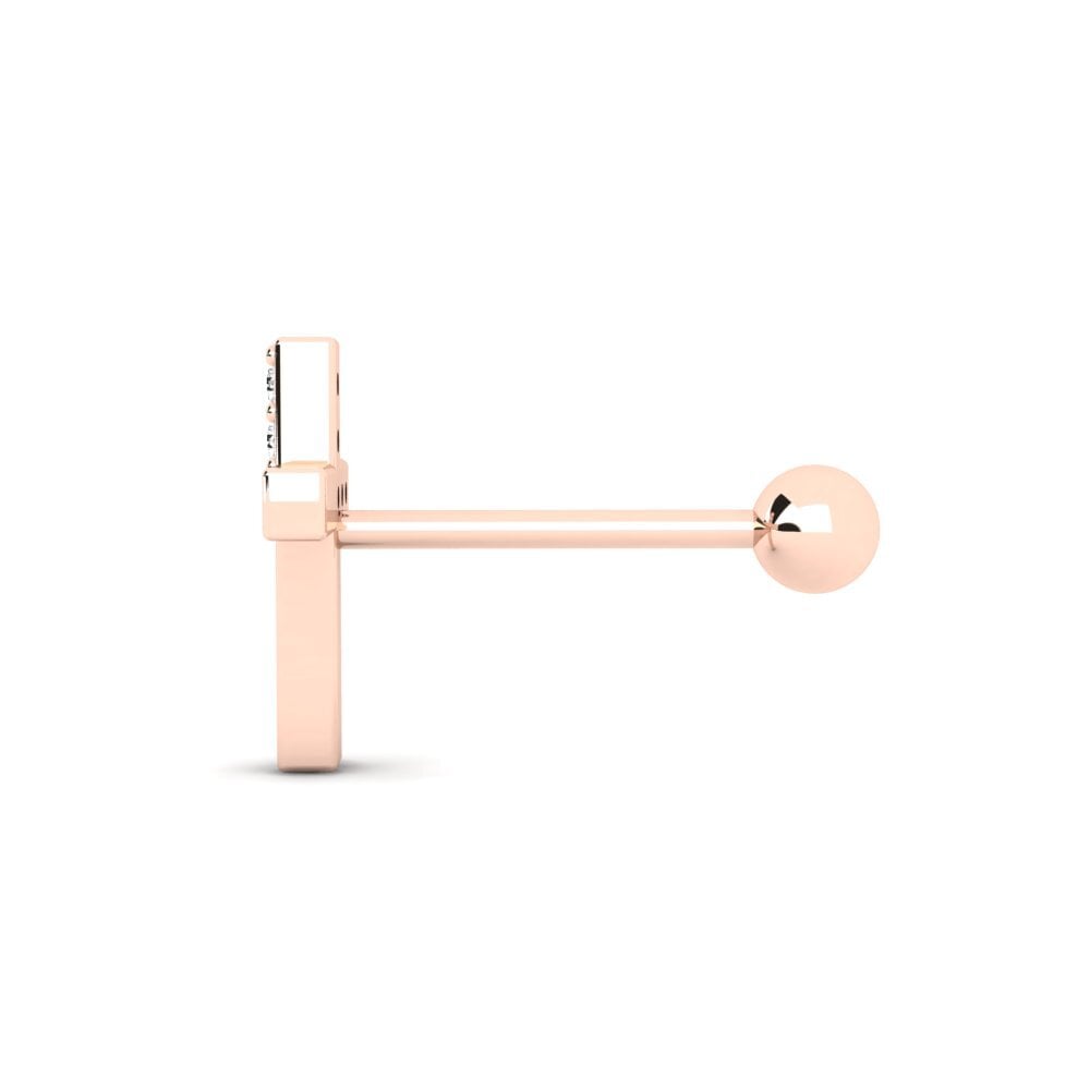14ct Rose Gold Moissanite Men's Piercing Corouge