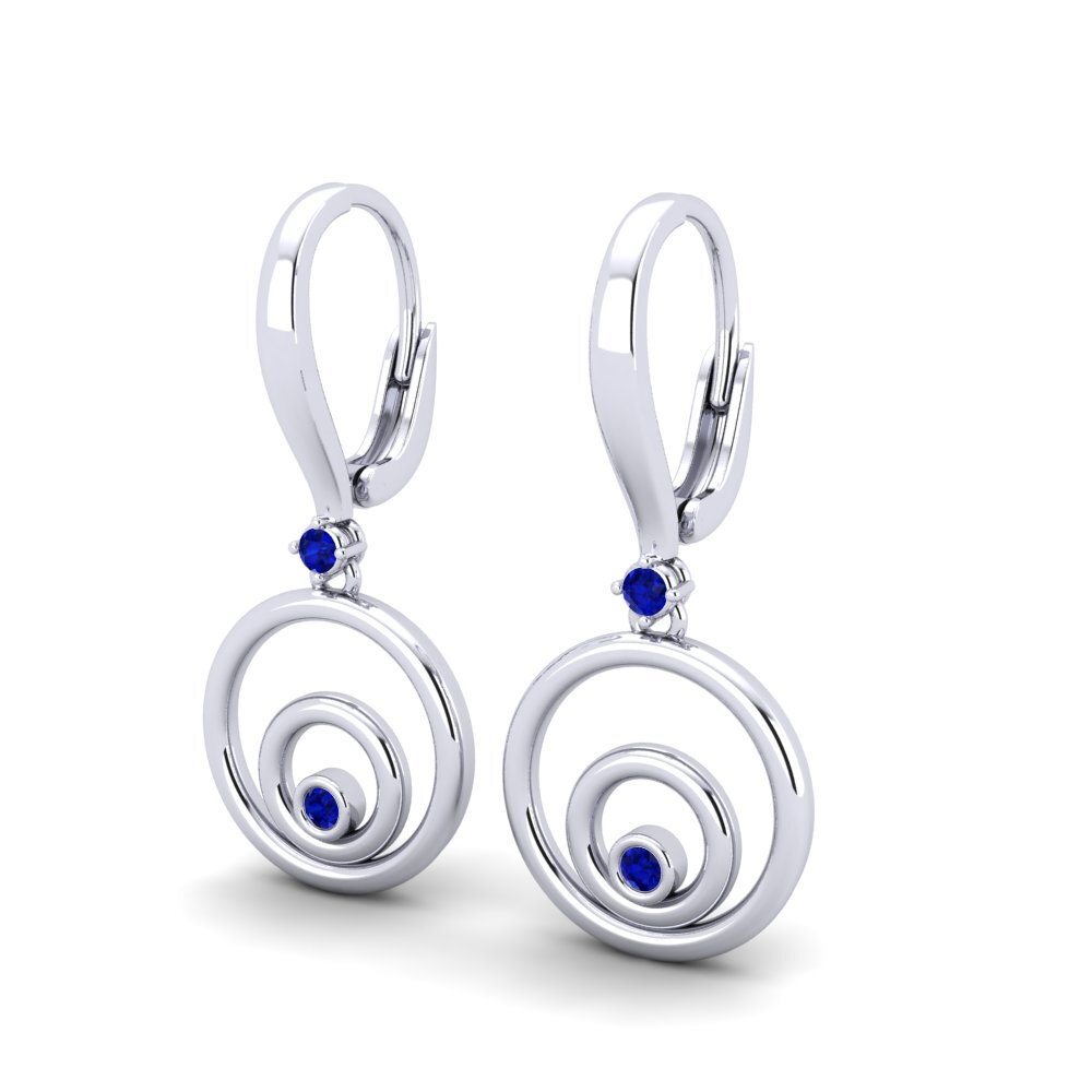 18ct White Gold Sapphire Women's Earring Cortisones