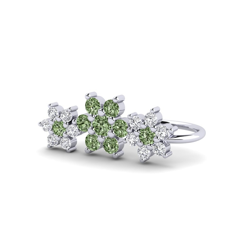 950 Platinum Green Diamond SYLVIE Earring Cosane
